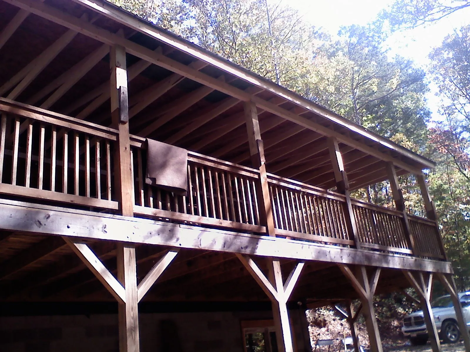 Timber framing under a new elevated porch and deck — Roof Leak Repair in Port Ludlow by Roofing Brothers